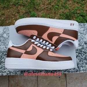 Custom Nike Air Force 1 Peach/Chocolate 🤎🍑